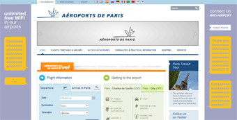 Paris Airport Website