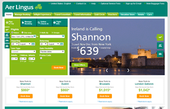 Aer Lingus Airlines Website