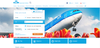 KLM Royal Dutch Airlines Website