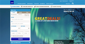 SAS Scandinavian Airlines Website
